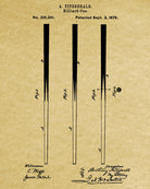 Pool Cue Blueprint Billiards Cue Patent Print - OnTrendAndFab