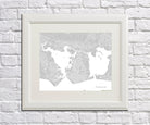 Portsmouth City Street Map Print Modern Art Poster
