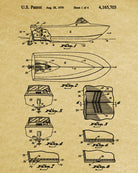 Power Boat Patent Print Art Sailing Poster