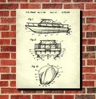 Power Boat Patent Print Art Boating Poster