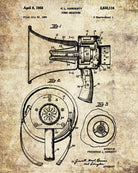 Megaphone Patent Print Man Cave Poster Sport Blueprint