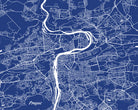 Prague, Czech Republic City Street Map Print Feature Wall Art Poster
