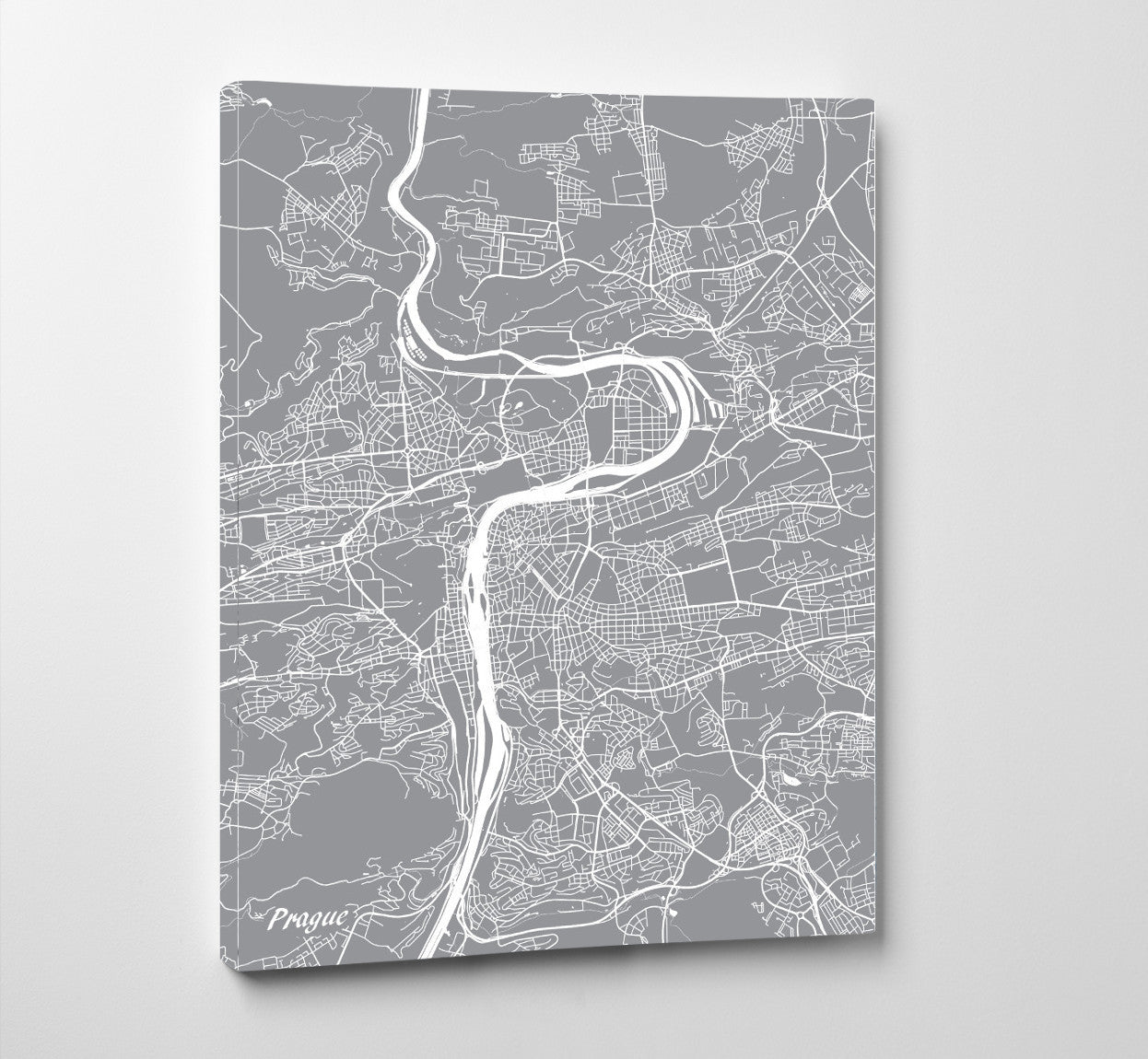 Prague, Czech Republic City Street Map Print Feature Wall Art Poster