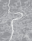 Prague, Czech Republic City Street Map Print Feature Wall Art Poster
