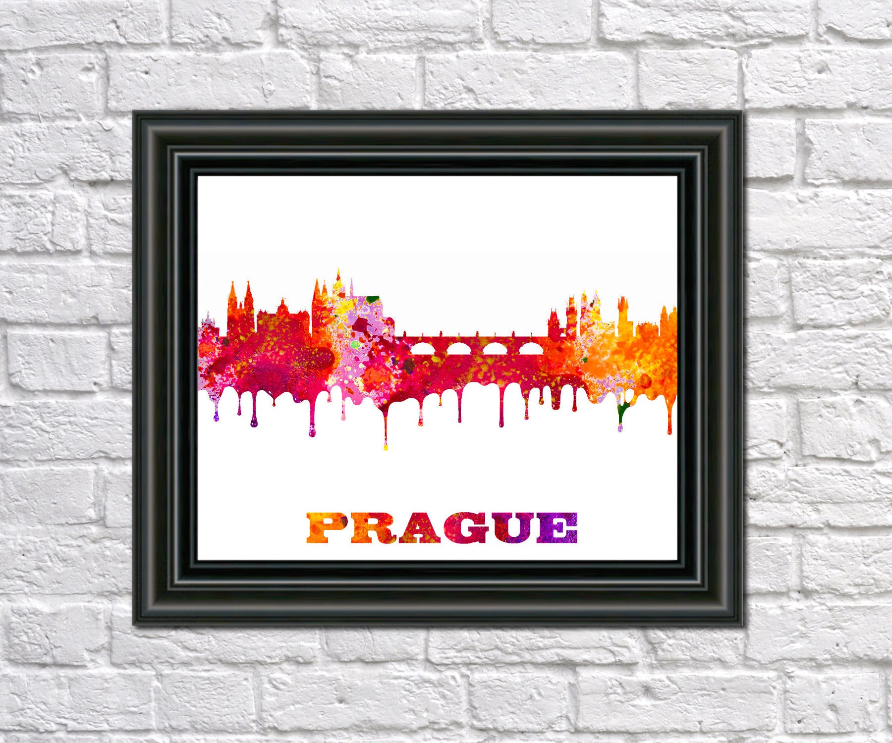Prague City Skyline Print Wall Art Poster Czech Republic - OnTrendAndFab