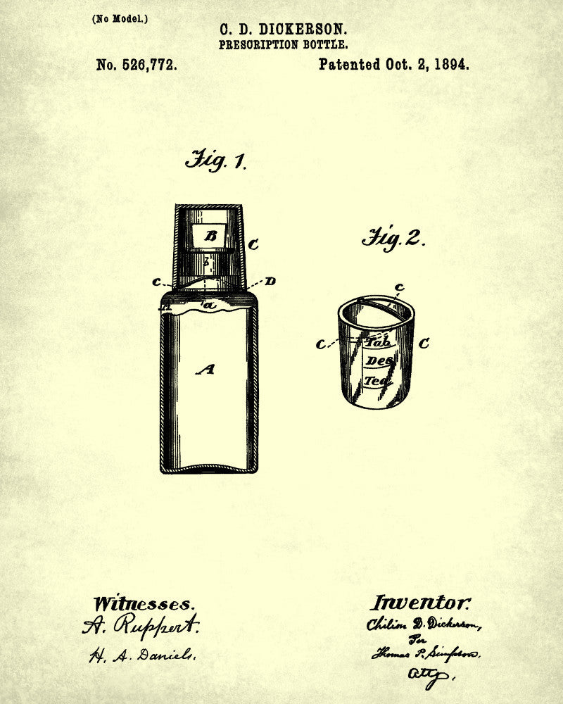 Pharmacy Patent Print Apothecary Wall Art Poster - OnTrendAndFab