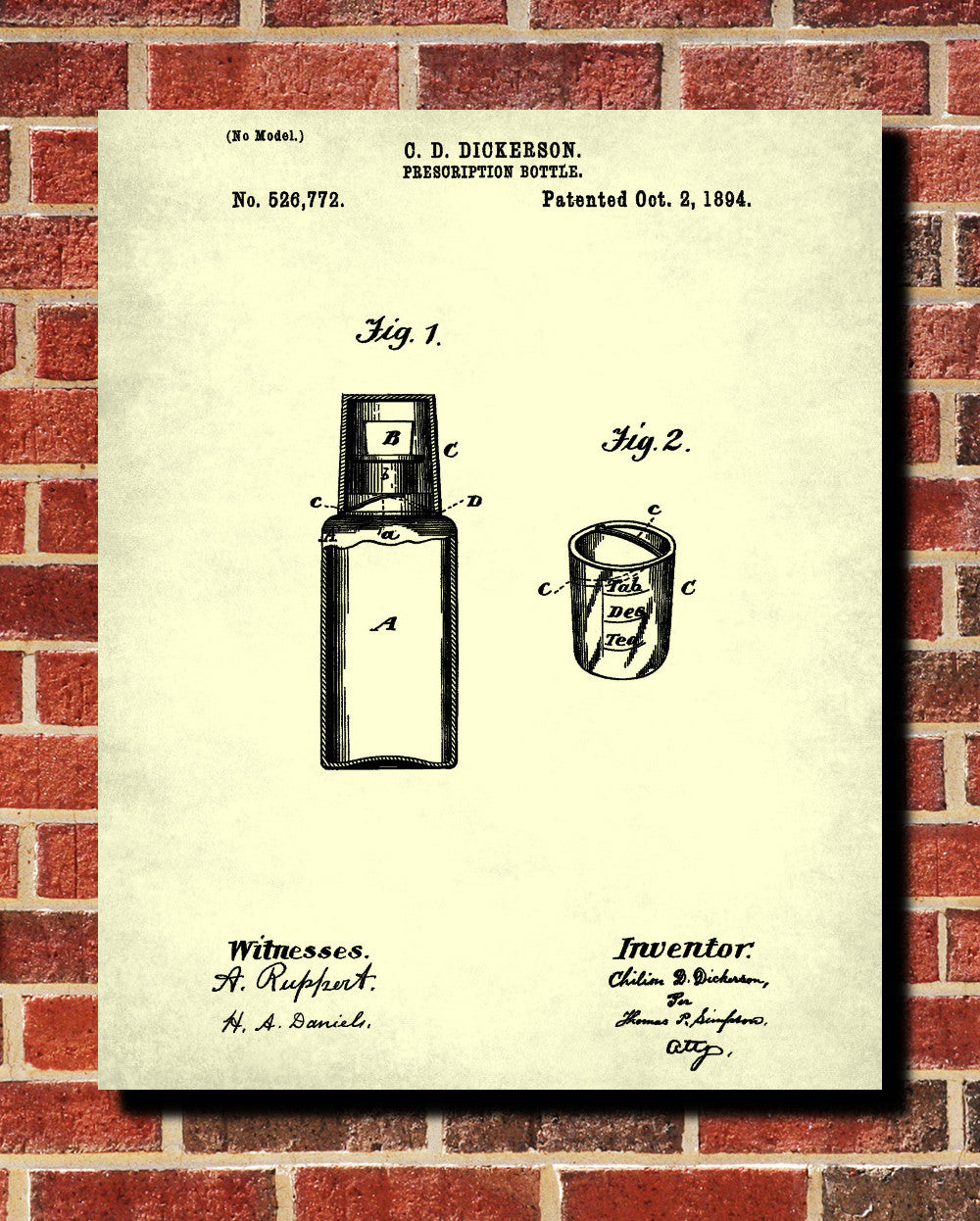Pharmacy Patent Print Apothecary Wall Art Poster - OnTrendAndFab