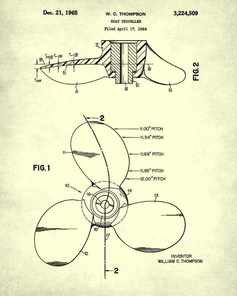 Boat Propeller Patent Poster Sailing Art Nautical Print - OnTrendAndFab