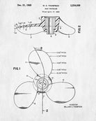 Propellor Blueprint Art Nautical Patent Print Sailing Poster - OnTrendAndFab