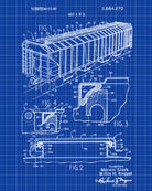 Railroad Patent Print Railway Hopper Car Train Poster