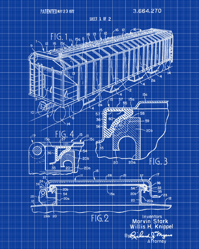 Railroad Patent Print Railway Hopper Car Train Poster