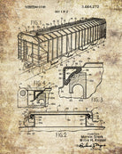 Railroad Patent Print Railway Hopper Car Train Poster
