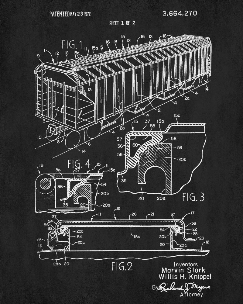 Railroad Patent Print Railway Hopper Car Train Poster