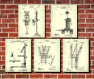 Railroad Patent Prints Set 5 Railway Posters Trains