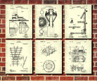 Railway Wall Art Set 6 Train Posters Railroad Patent Prints