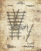 Railway Patent Print Railroad Switch Train Poster