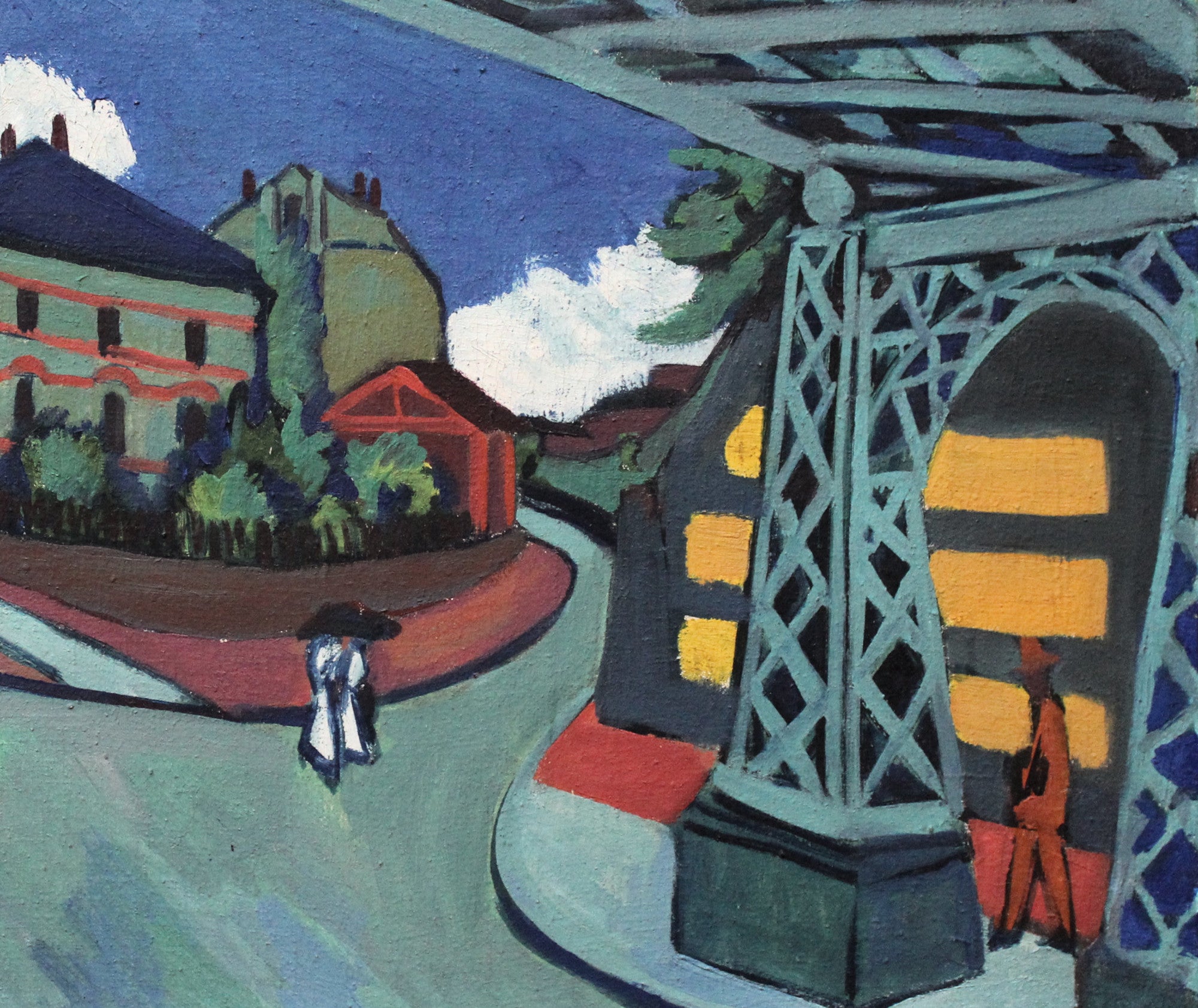 Ernst Ludwig Kirchner Expressionism Fine Art Print, Railway Bridge on Löbtauer Straße in Dresden