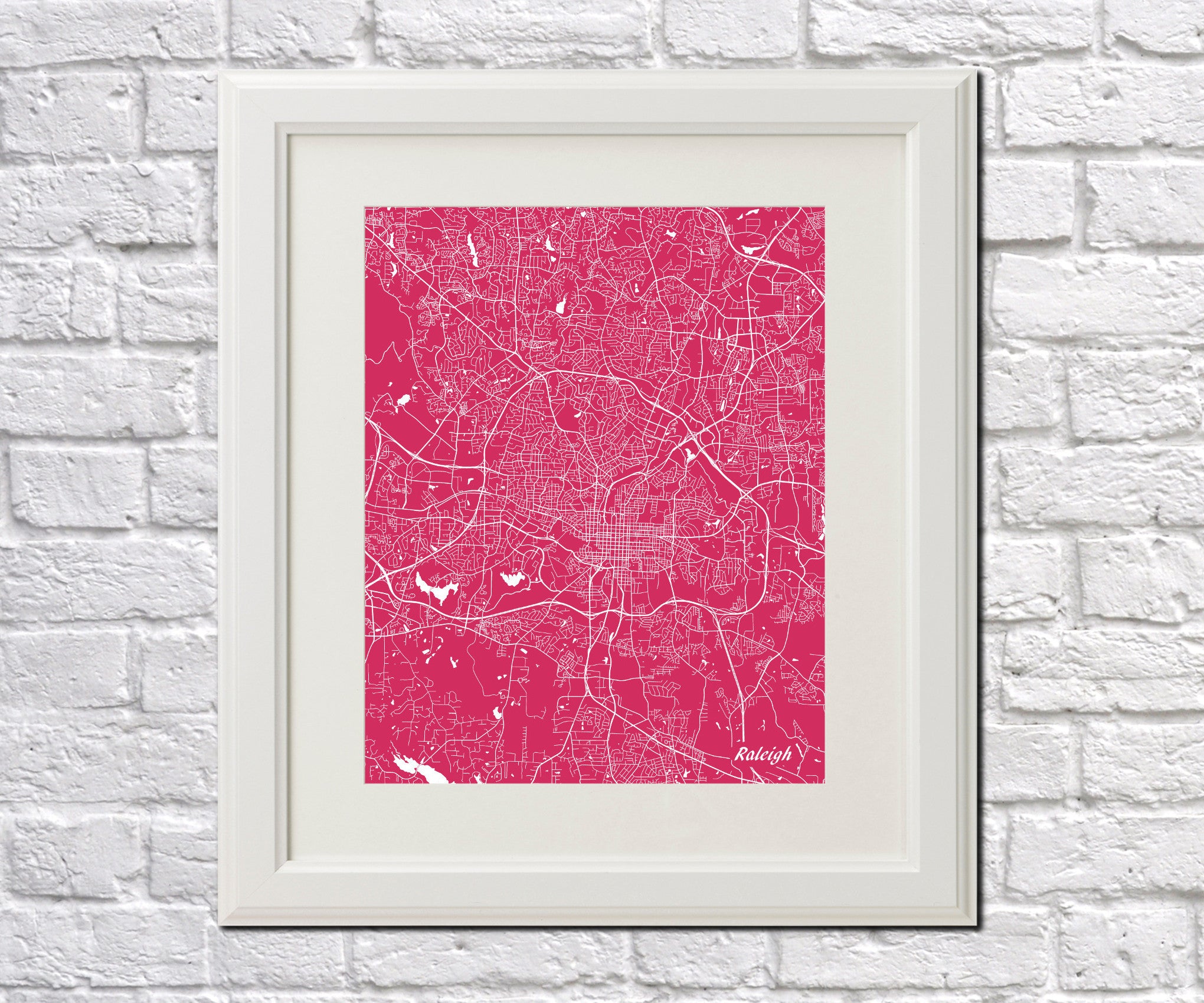 Raleigh City Street Map Print Custom Wall Map - OnTrendAndFab