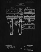 Razor Patent Print Barbershop Wall Art Bathroom Poster - OnTrendAndFab
