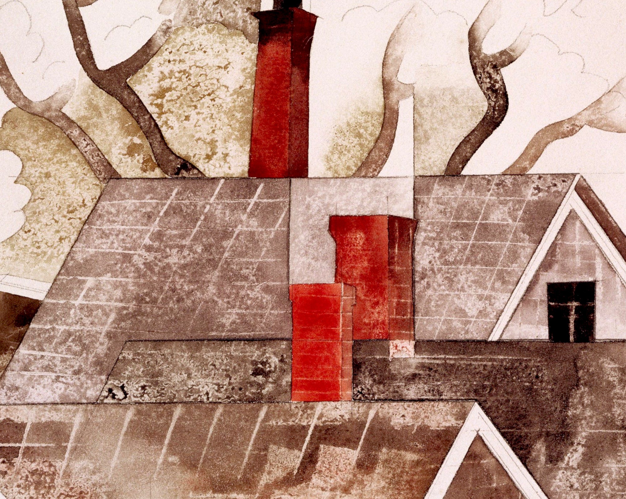 Charles Demuth Fine Art Print, Red Chimneys