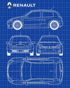 Renault Clio Sport V6 Patent Print Sports Car Poster