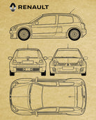 Renault Clio Sport V6 Patent Print Sports Car Poster