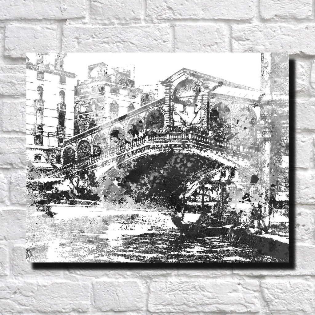 Venice Rialto Bridge City Skyline Print Landscape Poster Feature Wall Art