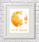 Rio De Janeiro, Brazil City Street Map Custom Wall Map Poster