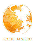 Rio De Janeiro, Brazil City Street Map Custom Wall Map Poster