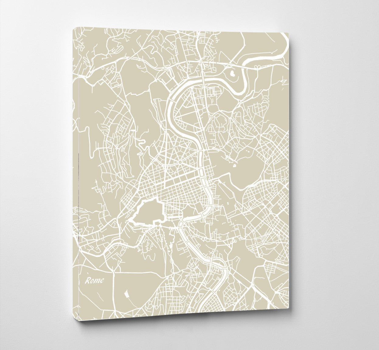 Rome City Street Map Print Feature Wall Art Poster