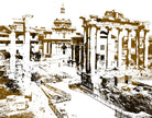 Rome Forum Ruins City Skyline Print Landscape Poster Feature Wall Art