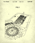 Roulette Wheel Patent Poster Gambling Art Casino Print - OnTrendAndFab