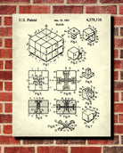 Rubiks Cube Patent Print Puzzle Blueprint Games Poster - OnTrendAndFab