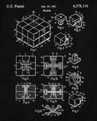 Rubiks Cube Patent Print Puzzle Blueprint Games Poster - OnTrendAndFab