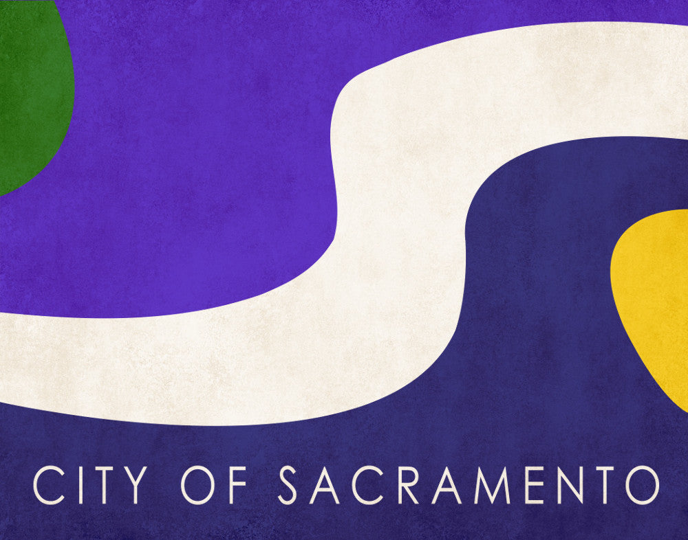 Sacramento California City Flag Print