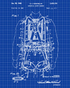 Safety Harness Patent Print Workshop Blueprint Poster