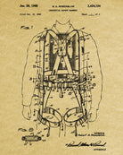 Safety Harness Patent Print Workshop Blueprint Poster