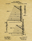 Sail Boat Rigging Patent Nautical Art Print Sailing Poster