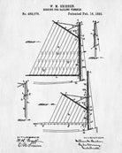 Sail Boat Rigging Patent Nautical Art Print Sailing Poster