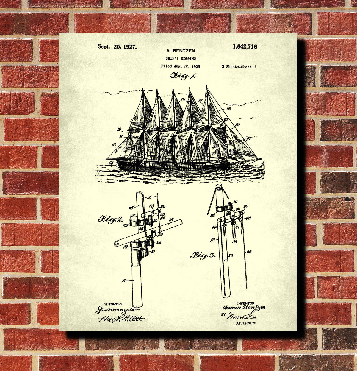 Sail Rigging Nautical poster Sail Boat Print