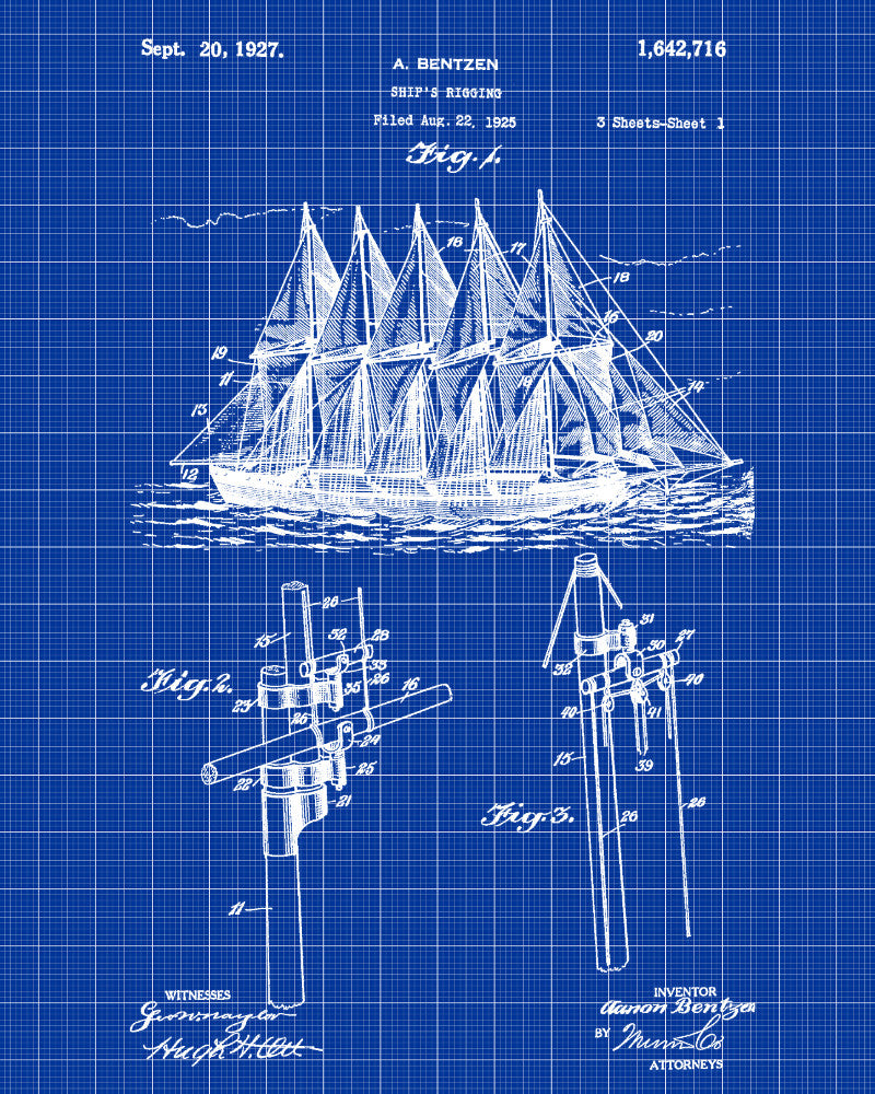 Sail Rigging Nautical poster Sail Boat Print