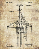 Sail Rigging Patent Nautical Art Poster Sailing Boat Print