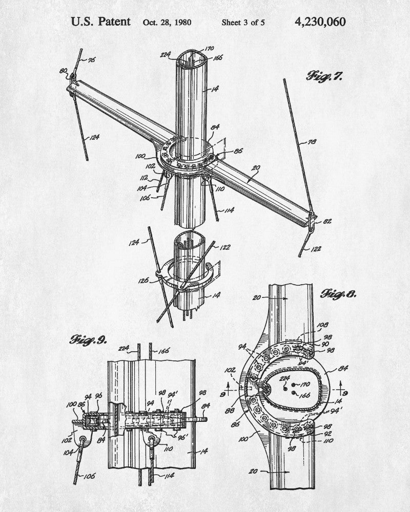 Sailing Boat Print Nautical Poster Sail Rigging Patent Art Sailing Boat Print