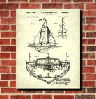 Sail Boat Rigging Patent Nautical Art Print Sailing Poster