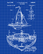Sail Boat Rigging Patent Nautical Art Print Sailing Poster
