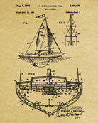 Sail Boat Rigging Patent Nautical Art Print Sailing Poster