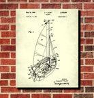 Sailboat Blueprint Art Nautical Patent Print Sailing Poster