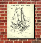 Sail Boat Outrigger Poster Nautical Patent Print Sailing Poster