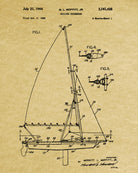 Sailing Catamaran Print Nautical Poster Sail Boat Patent Art