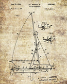 Sailing Catamaran Print Nautical Poster Sail Boat Patent Art